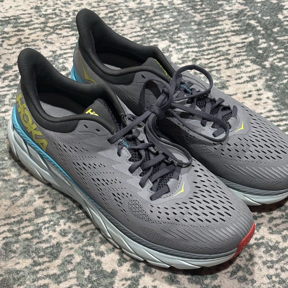 Hoka One One Clifton 7 Men's Size 11 Gray Wild Dove Dark Shadow 1110508-WDDS